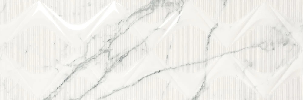 Loira White Relieve Brillo 300x900 Porcelanite Dos